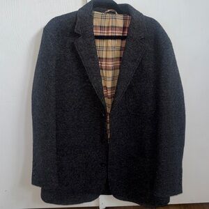 THE TERRITORY AHEAD Mens 100% Wool  Blazer Charcoal Gray  Jacket Large